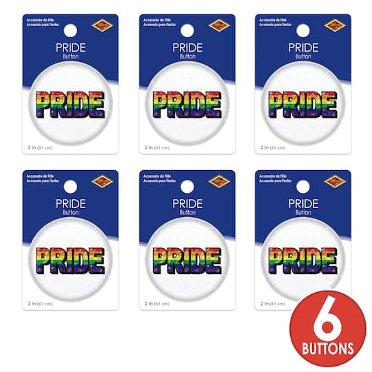 Beistle 2" Pride Buttons, 6ct.
